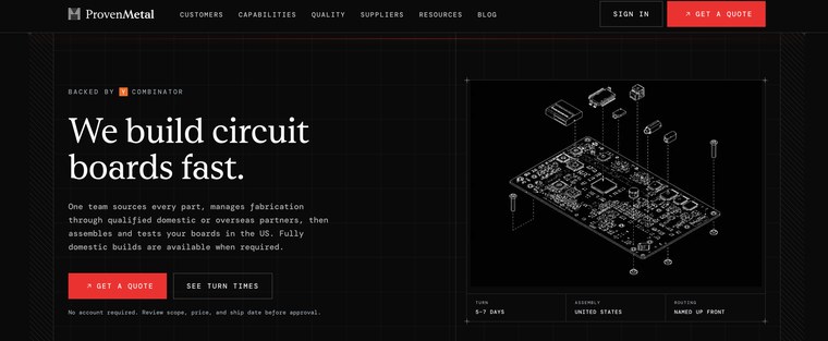 The ProvenMetal website